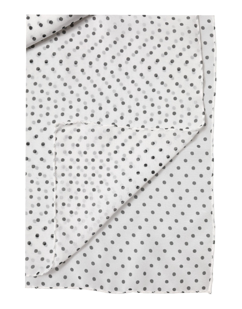White Polka Dot Polyester Shawl Scarf