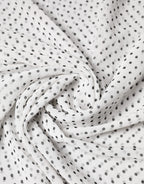 White Polka Dot Polyester Shawl Scarf