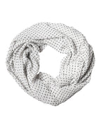 White Polka Dot Polyester Shawl Scarf