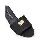 Black Polyester Slippers
