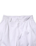 White Cotton Men Cargo Denim Trouser Jeans