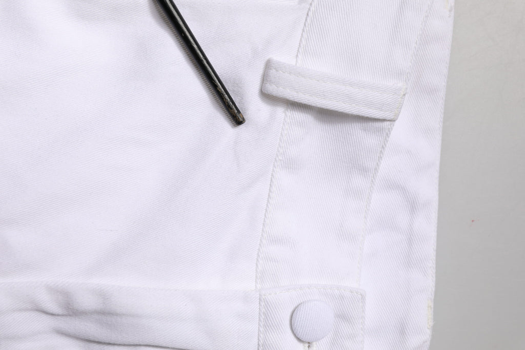 White Cotton Men Cargo Denim Trouser Jeans