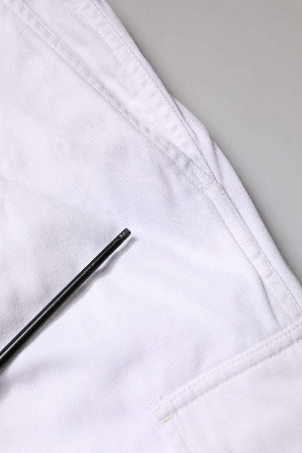 White Cotton Men Cargo Denim Trouser Jeans