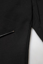 Black Cotton Mid Waist Jogger Trousers Pants