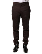 Brown Polyester Men Dress Trousers Pants