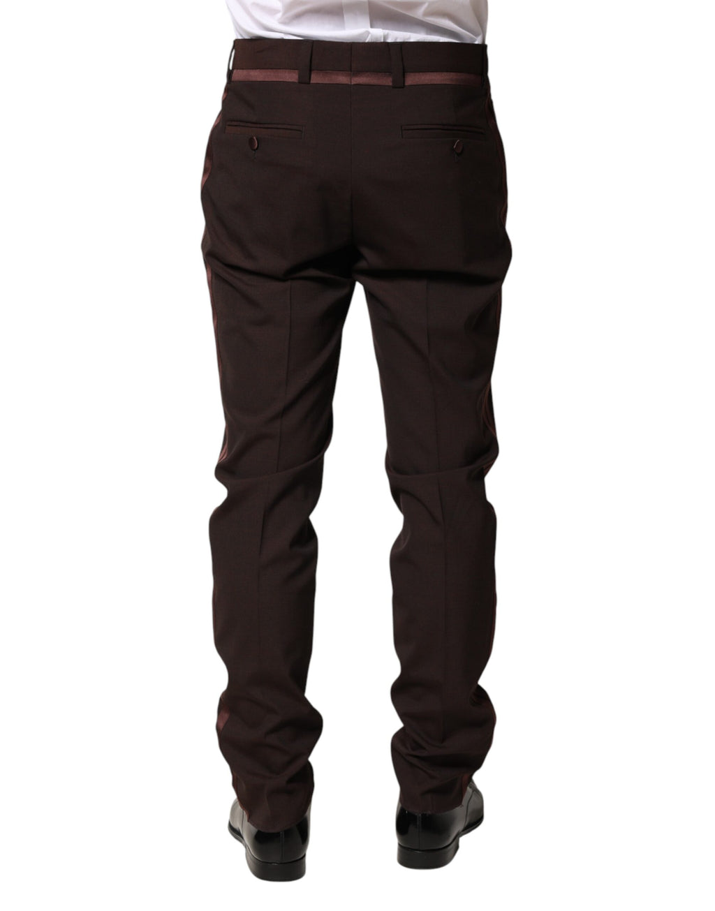 Brown Polyester Men Dress Trousers Pants