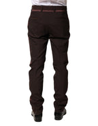 Brown Polyester Men Dress Trousers Pants