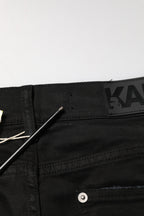 Black Tattered Men Skinny Denim Trouser Jeans