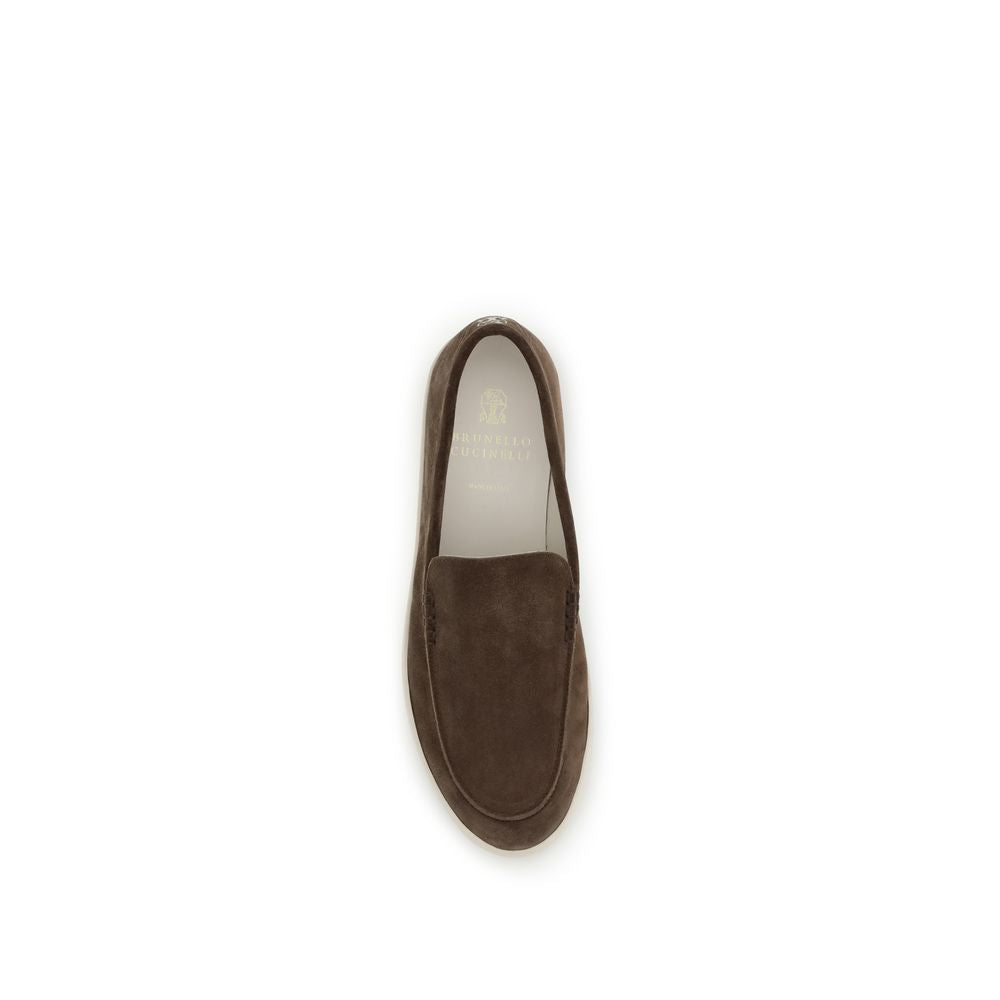 Brown Calf Leather Bos Taurus Slip-On Loafers