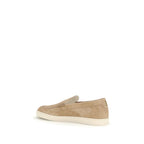 Beige Calf Leather Bos Taurus Slip-On Loafers