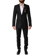 Black Embellished Single Breasted 2 Pc Suit