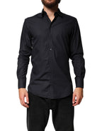 Black Cotton Long Sleeves Dress Formal Shirt