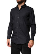 Black Cotton Long Sleeves Dress Formal Shirt