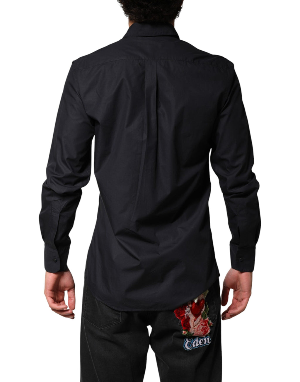 Black Cotton Long Sleeves Dress Formal Shirt