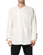 White Cotton Men Long Sleeves Men Shirt