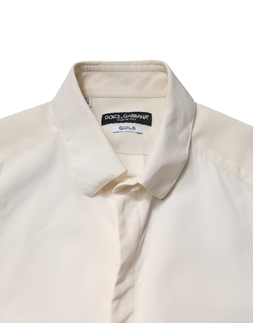 Off White Silk Men GOLD Dress Formal Shirt