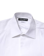 White Cotton GOLD Collared Dress Bib Formal Shirt