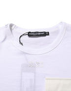 White Cotton Pocket Short Sleeves T-shirt