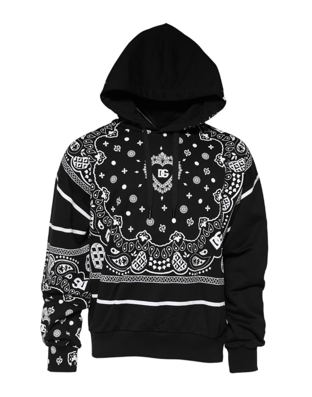 Black Bandana Hooded Men Sweatshirt Sweater