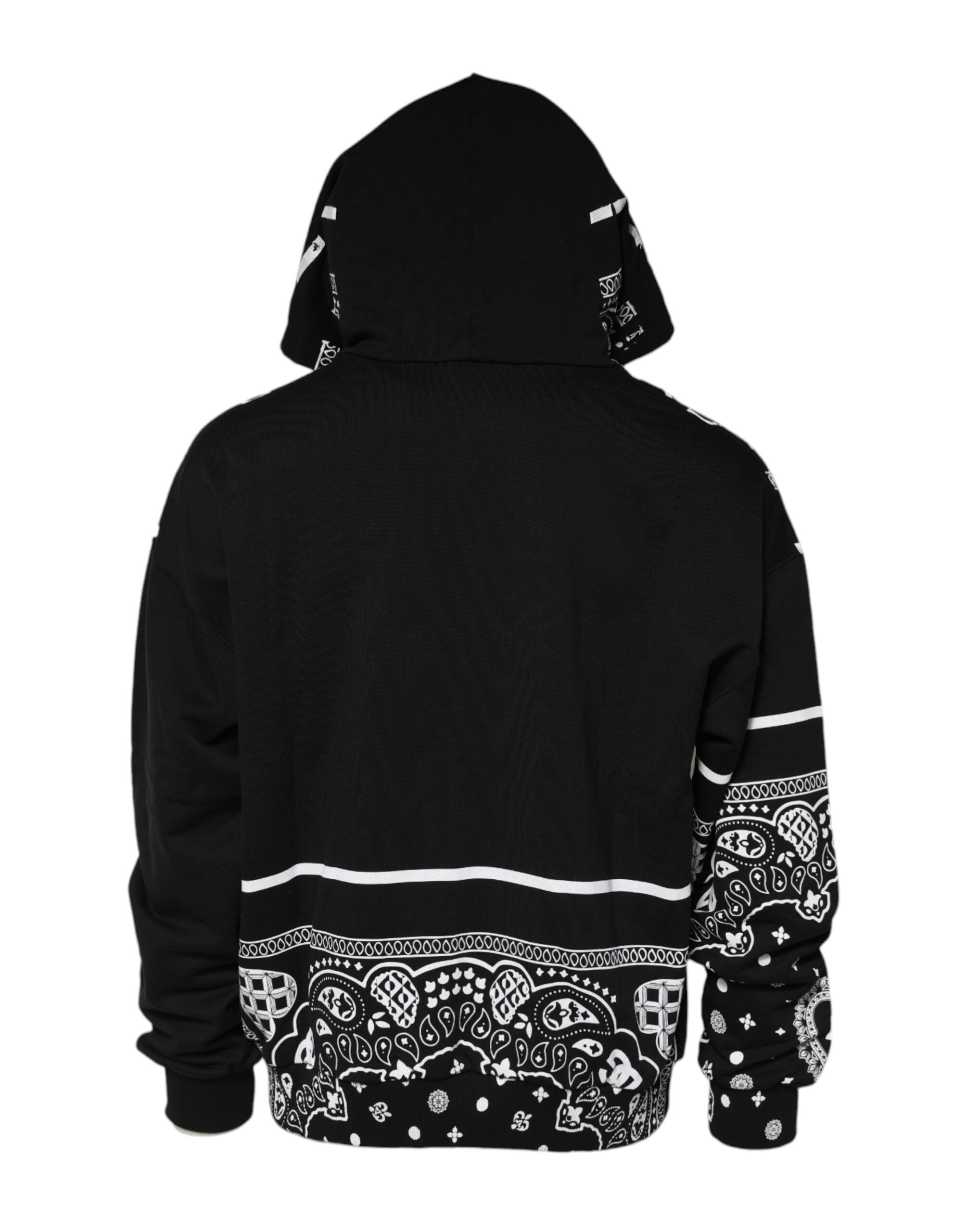 Black Bandana Hooded Men Sweatshirt Sweater