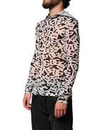 White DG Logo Long Sleeves Turtleneck Top