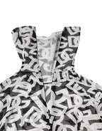 White DG Logo Long Sleeves Turtleneck Top