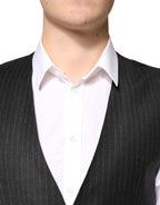 Black Stripes Wool Dress Men Waistcoat Vest