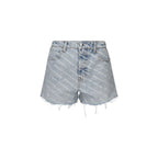 Blue Cotton Bermuda Shorts