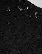 Black Floral Lace Cropped Coat  Jacket
