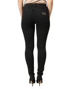 Black Cotton Stretch Skinny Denim Jeans