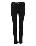 Black Cotton Casual Skinny Denim Jeans