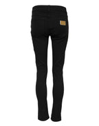 Black Cotton Casual Skinny Denim Jeans
