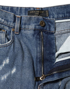Blue Distressed Cotton AMBER Denim Jeans