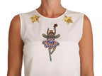 White Embellished Crystal Sequin Fairy  Top