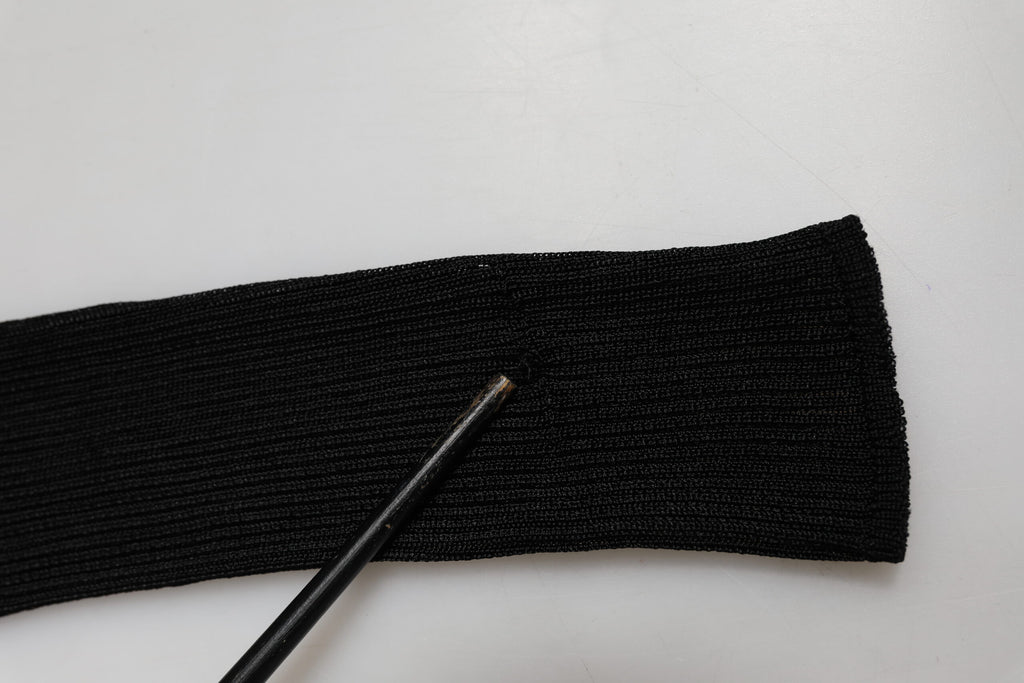 Black Viscose Turtle Neck Pullover Top