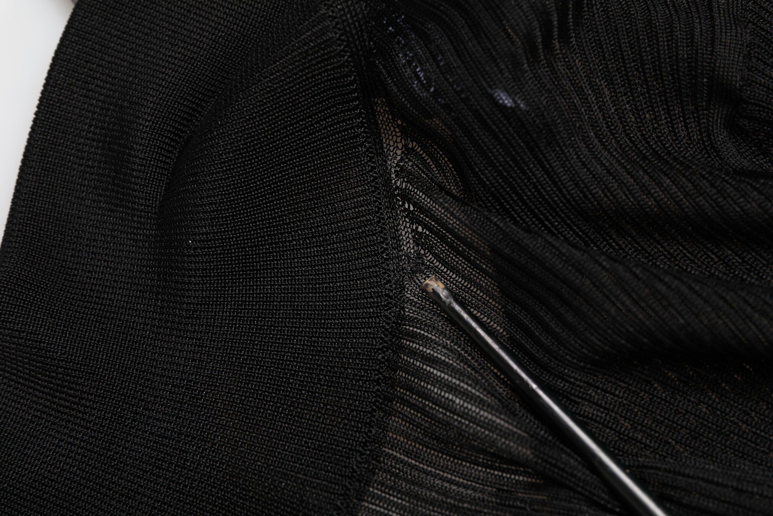 Black Viscose Turtle Neck Pullover Top