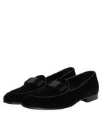 Black Velvet Slip On Loafers Formal Men Shoes