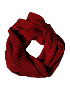 Red Wool Knitted Neck Wrap Shawl Men Scarf