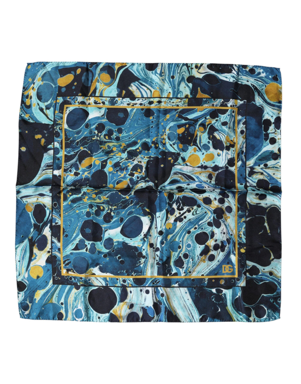 Multicolor Marble Square Foulard Scarf
