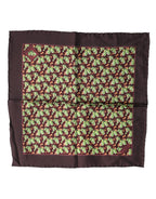 Brown Cactus Print Square Handkerchief Scarf