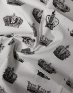 White Crown Cotton Square Foulard Scarf