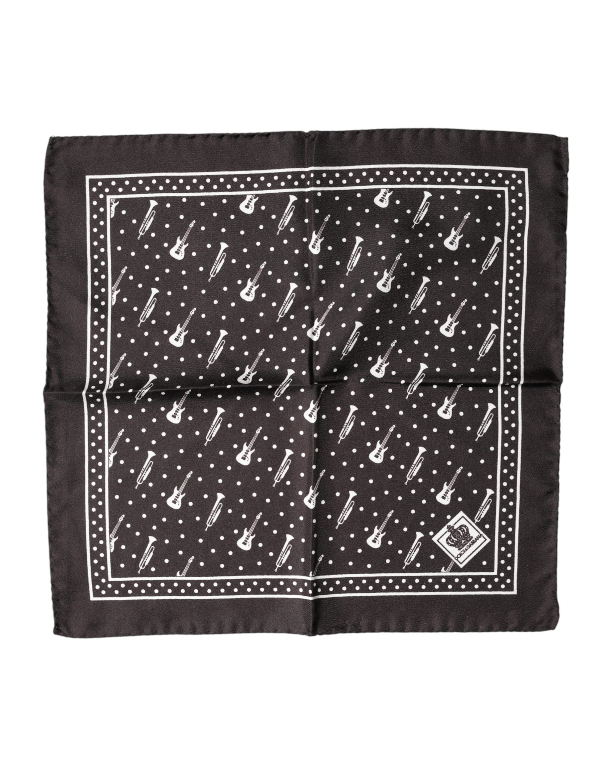 Black Guitar Trumpet Men Handkerchief Scarf