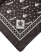 Black Guitar Trumpet Men Handkerchief Scarf
