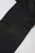 Black Logo Silk Fringes Neck Foulard Scarf