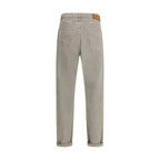 Bicolor Cotton Straight-Leg Jeans