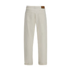 White Cotton Straight-Leg Jeans