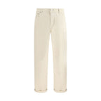 White Cotton High-Waisted Jean
