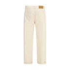 White Cotton High-Waisted Jean