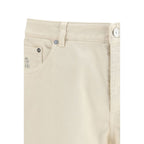 White Cotton High-Waisted Jean