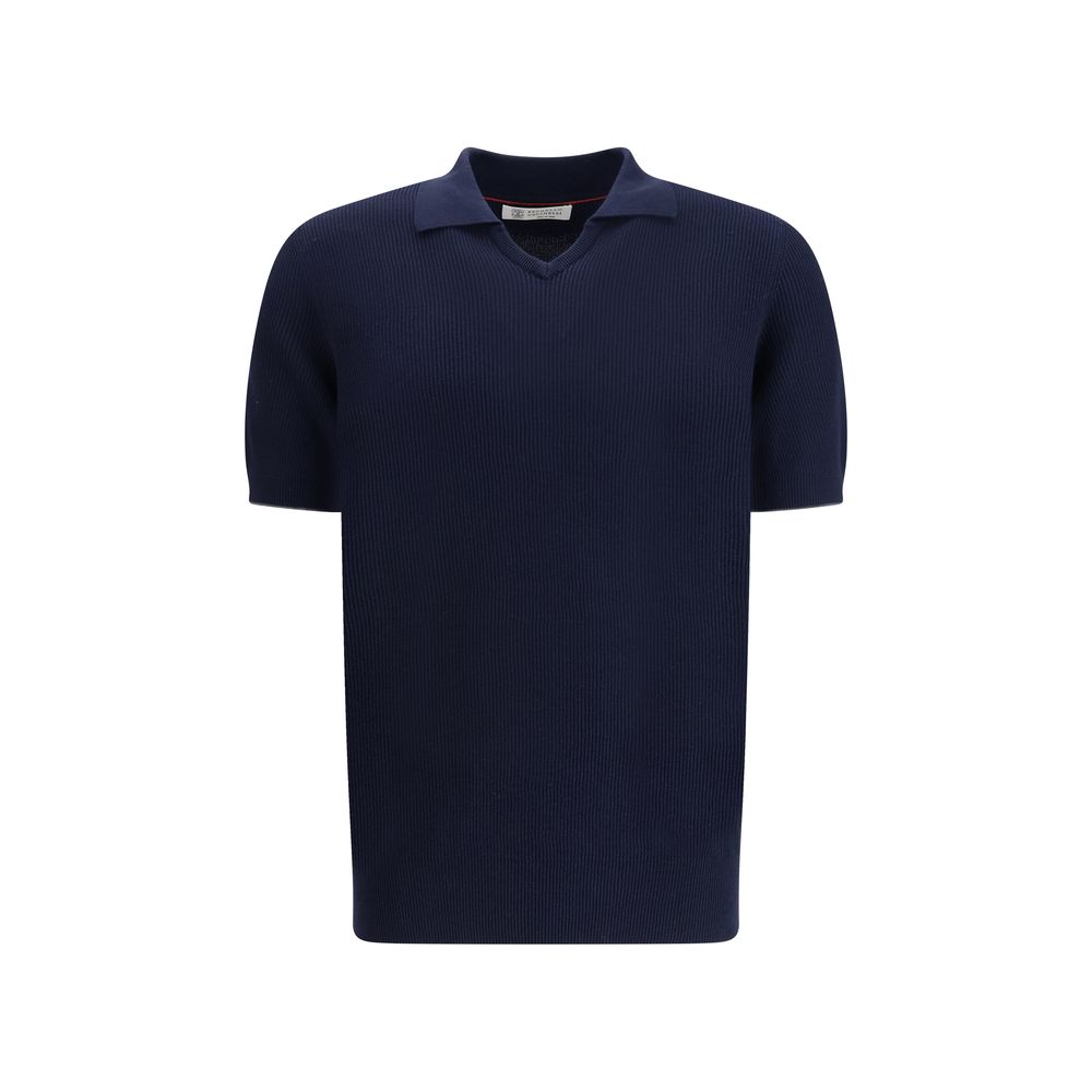 Blue Cotton Polo Shirt